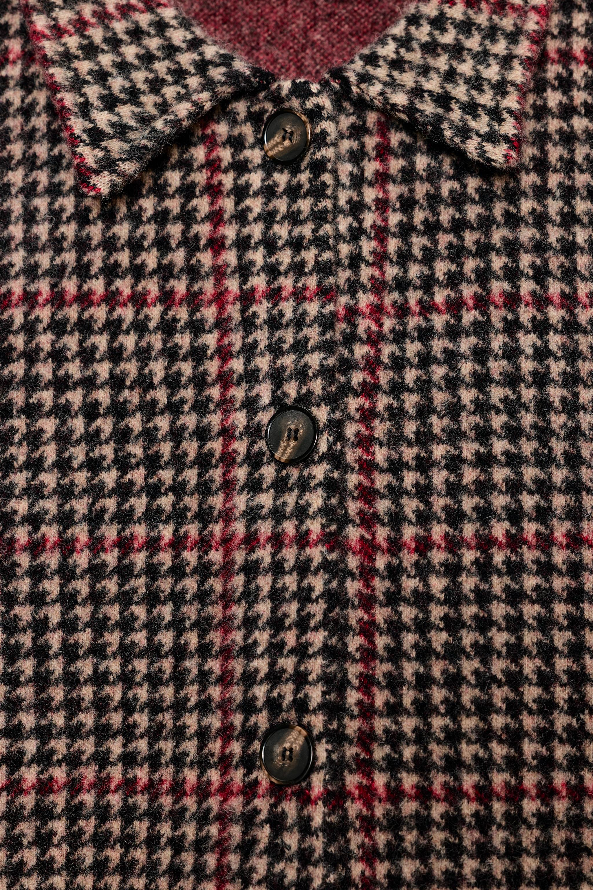 100% WOOL HOUNDSTOOTH COAT